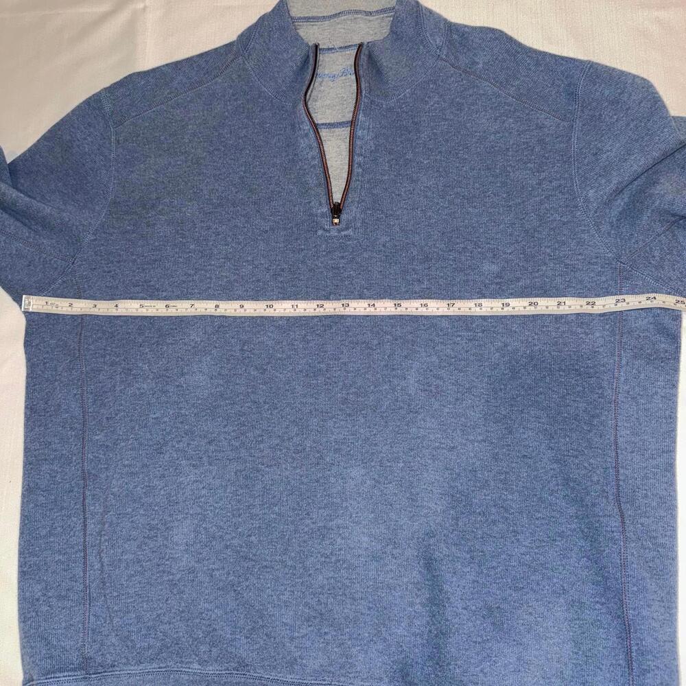 Tommy Bahama Reversible 1/4 Zip 100% Cotton Sweater Mens Blue Coastal Resort - Picture 7 of 9